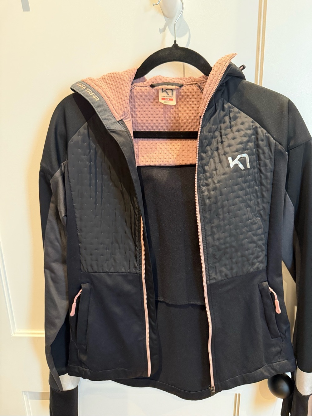 Kari Traa Black Utility Jacket with Pink Trim and Hood